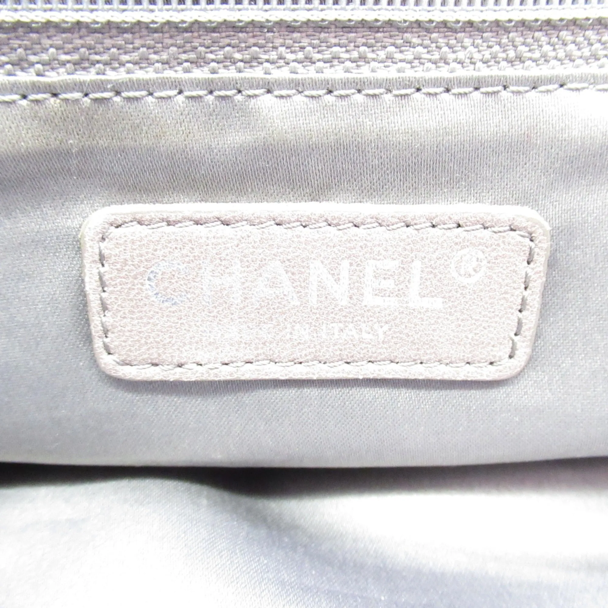 CHANEL 2.55 ChainShoulder Bag Silver metallic leather