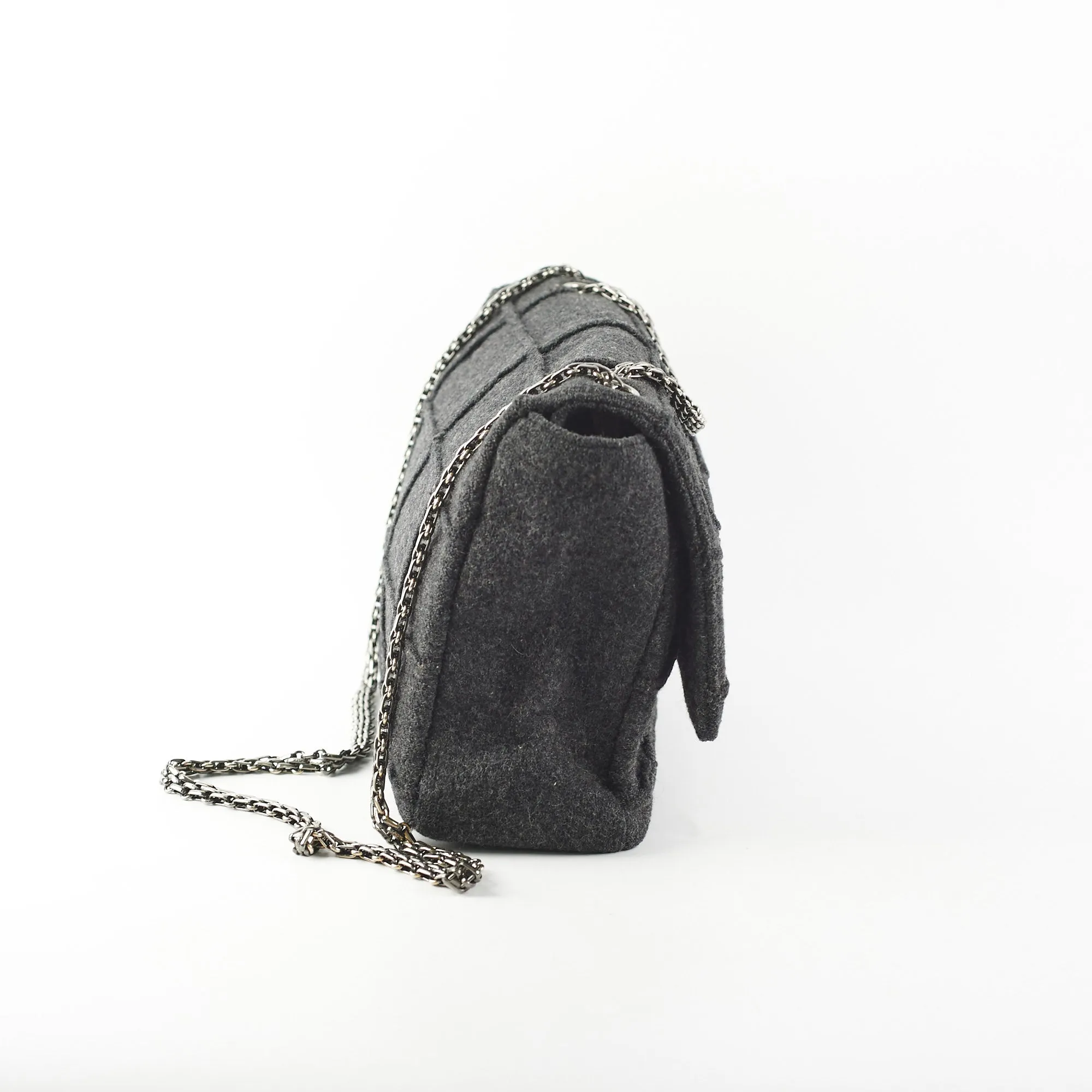 Chanel 2.55 Panelled Shoulder Bag Anthracite Grey