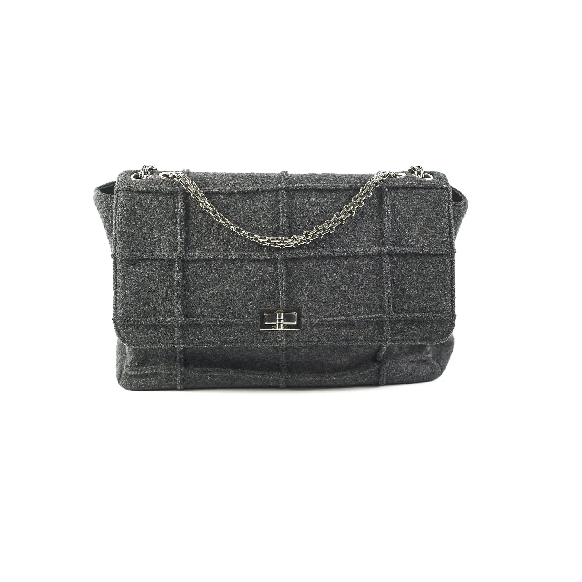 Chanel 2.55 Panelled Shoulder Bag Anthracite Grey