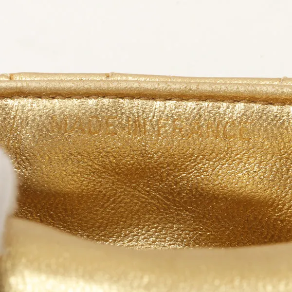 Chanel Around 1990 Made Design Stitchturn-Lock Shoulder Bag Gold