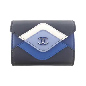 Chanel blue Navy Leather Coin Purse/Coin Case (Pre-Owned)