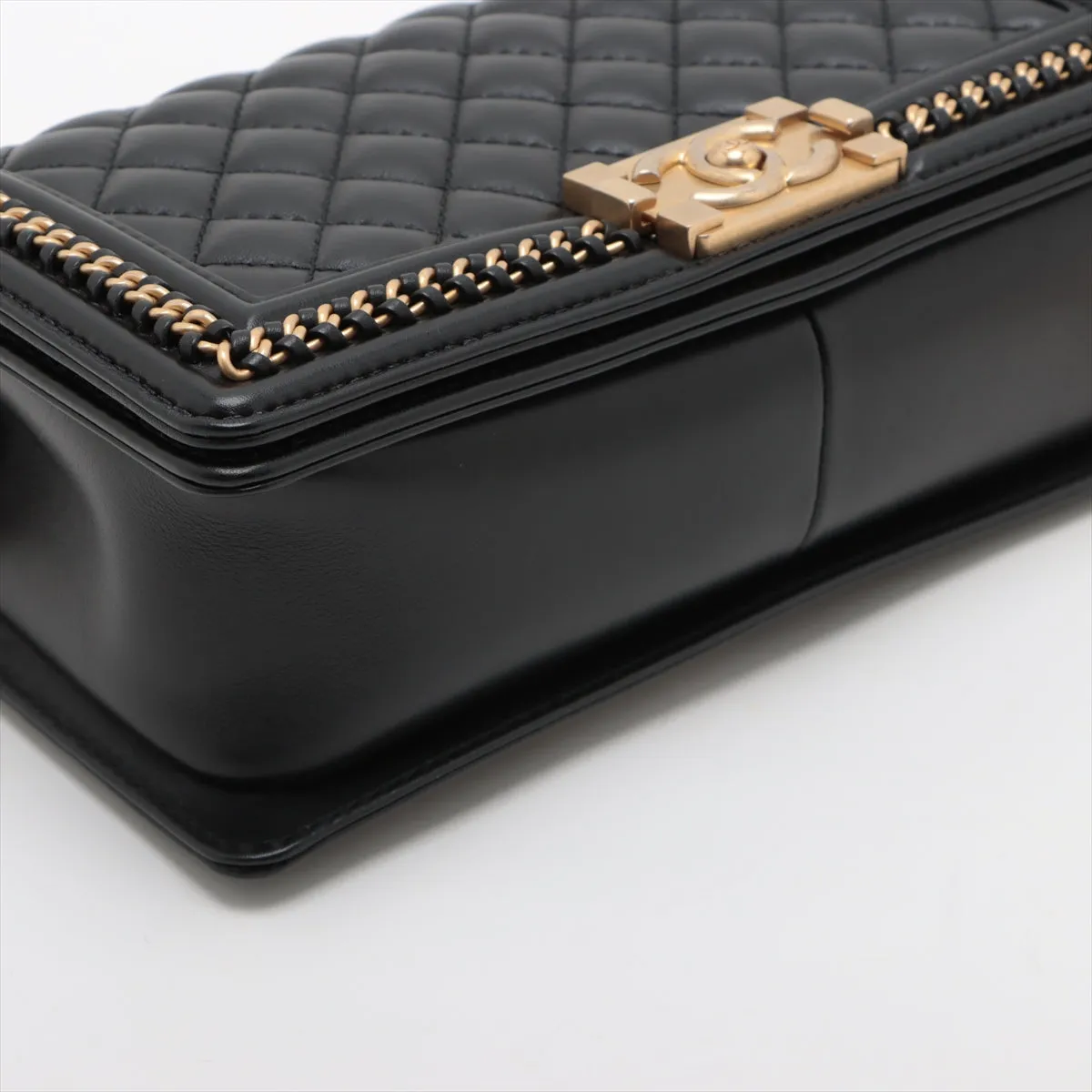 Chanel Boy Chanel  Chain Shoulder Bag Black G