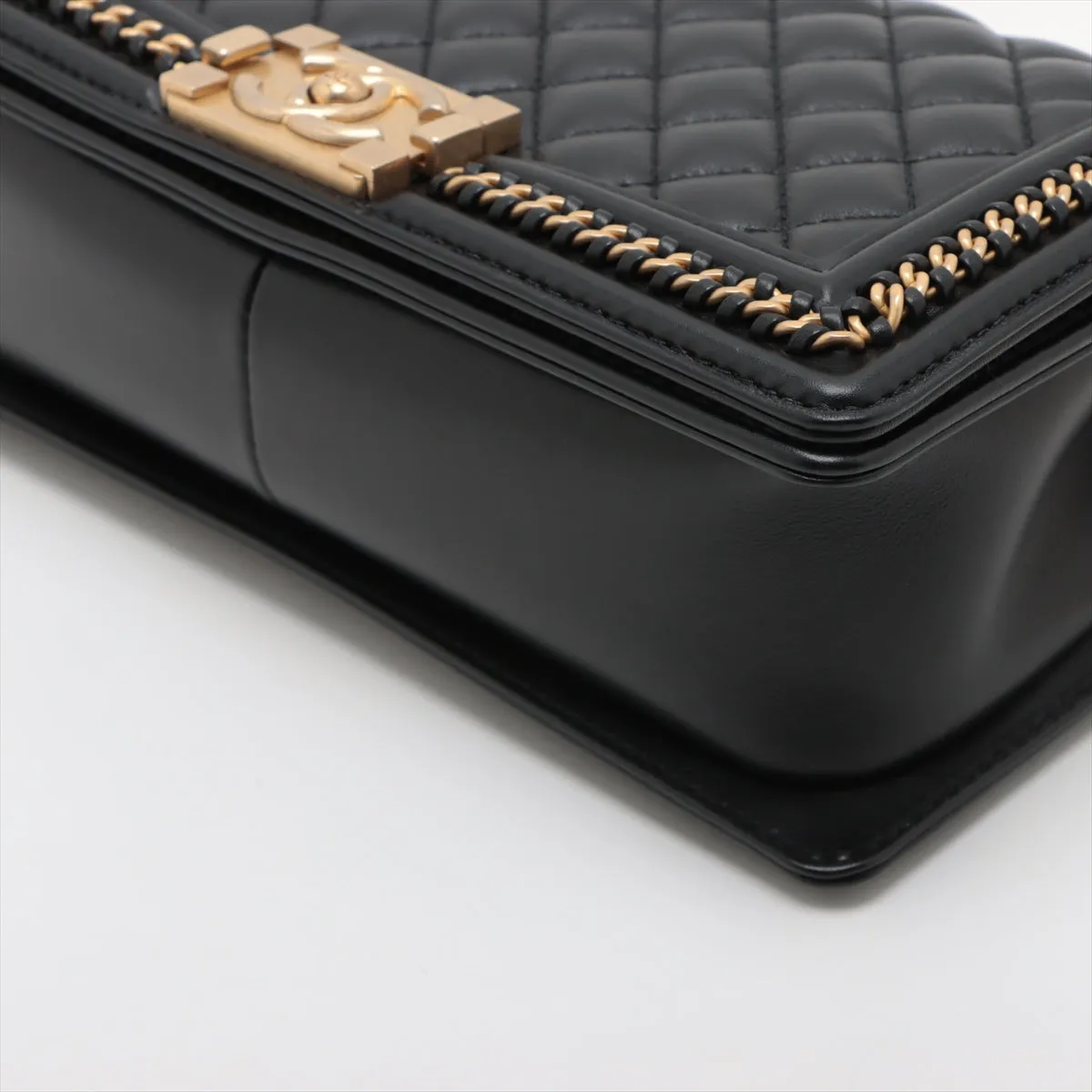Chanel Boy Chanel  Chain Shoulder Bag Black G