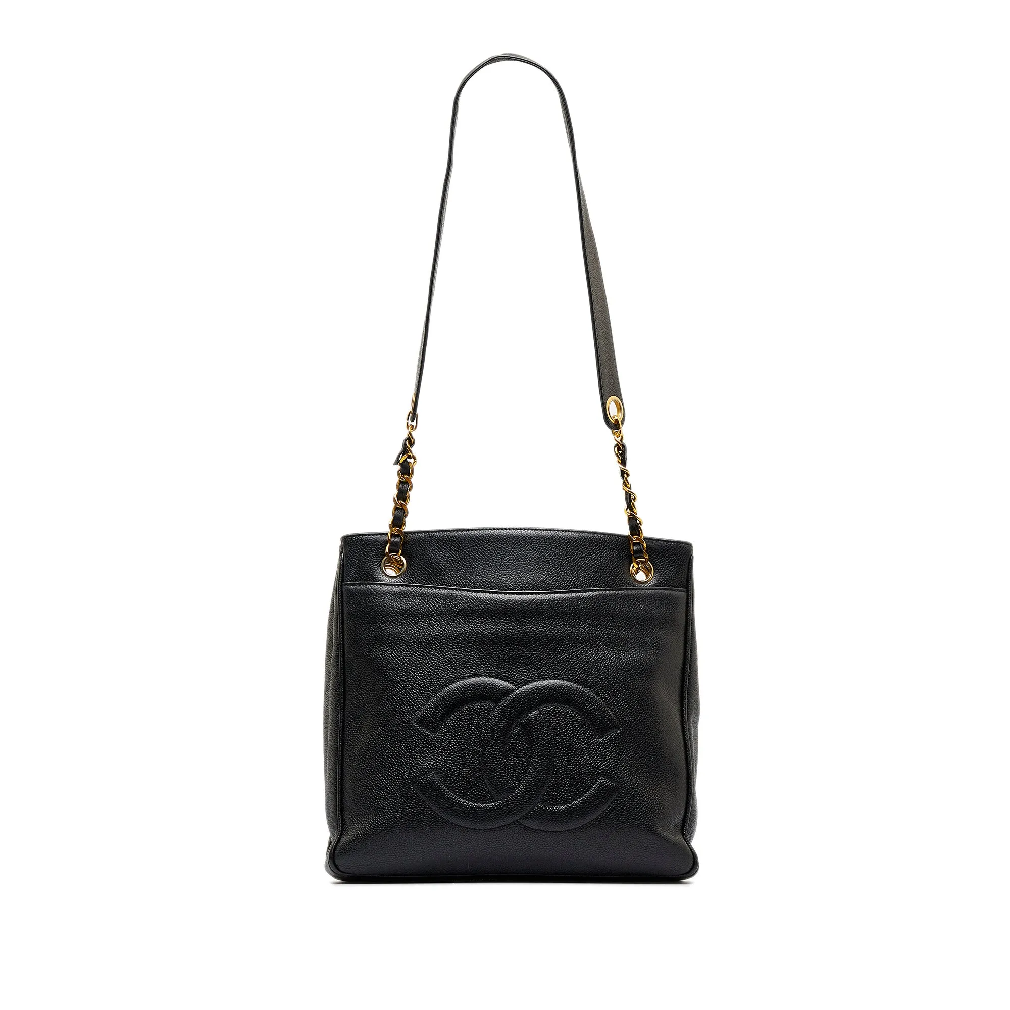 CHANEL CC Caviar Leather Shoulder Bag