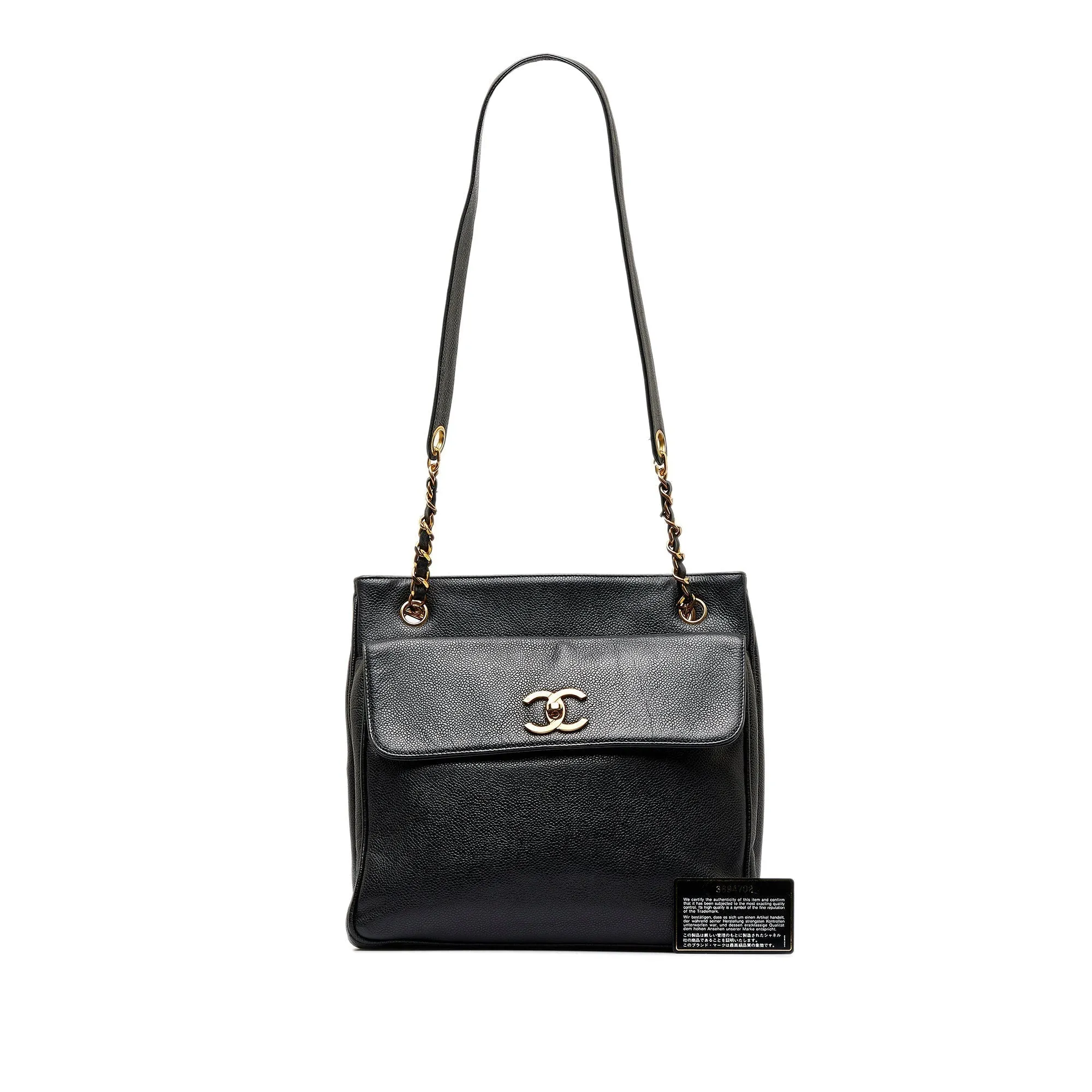 CHANEL CC Caviar Leather Shoulder Bag