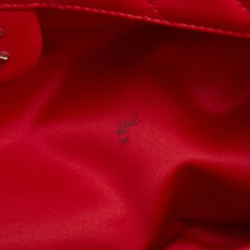 Chanel Coco Chain Matrasse Chain Shoulder Bag Tote Red Silver Leather  Chanel