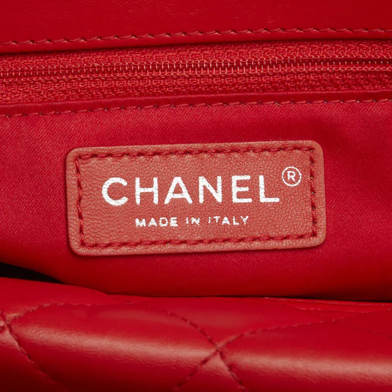 Chanel Coco Chain Matrasse Chain Shoulder Bag Tote Red Silver Leather  Chanel
