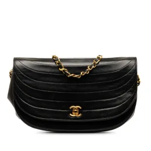 Chanel Coco Half Moon Chain Shoulder Bag Black   Chanel