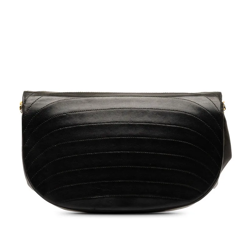 Chanel Coco Half Moon Chain Shoulder Bag Black   Chanel