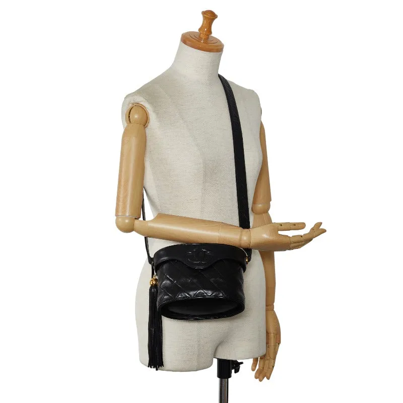 Chanel Cocomark Tassel winged Shoulder Bag Black Leather  Chanel