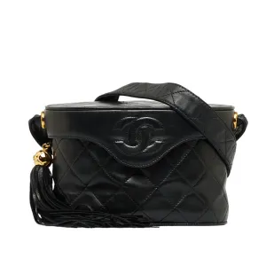 Chanel Cocomark Tassel winged Shoulder Bag Black Leather  Chanel