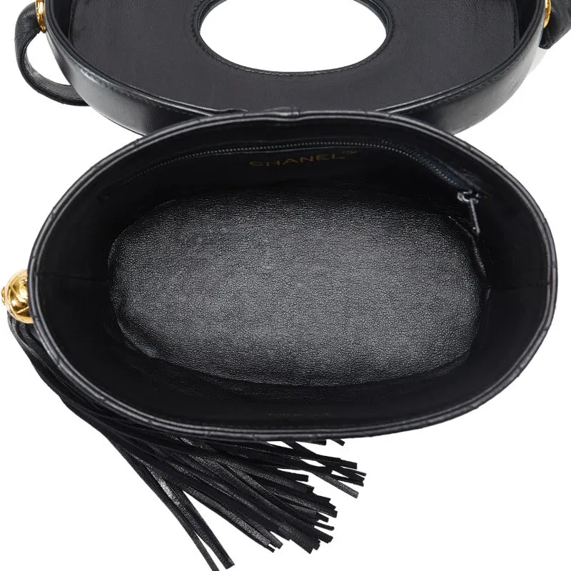 Chanel Cocomark Tassel winged Shoulder Bag Black Leather  Chanel