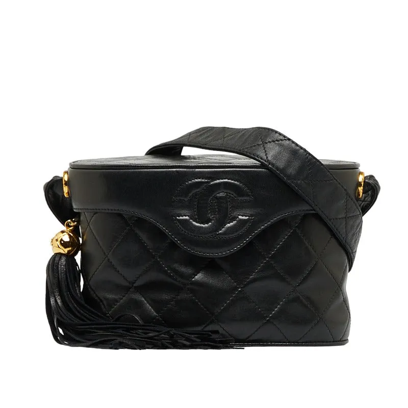 Chanel Cocomark Tassel winged Shoulder Bag Black Leather  Chanel