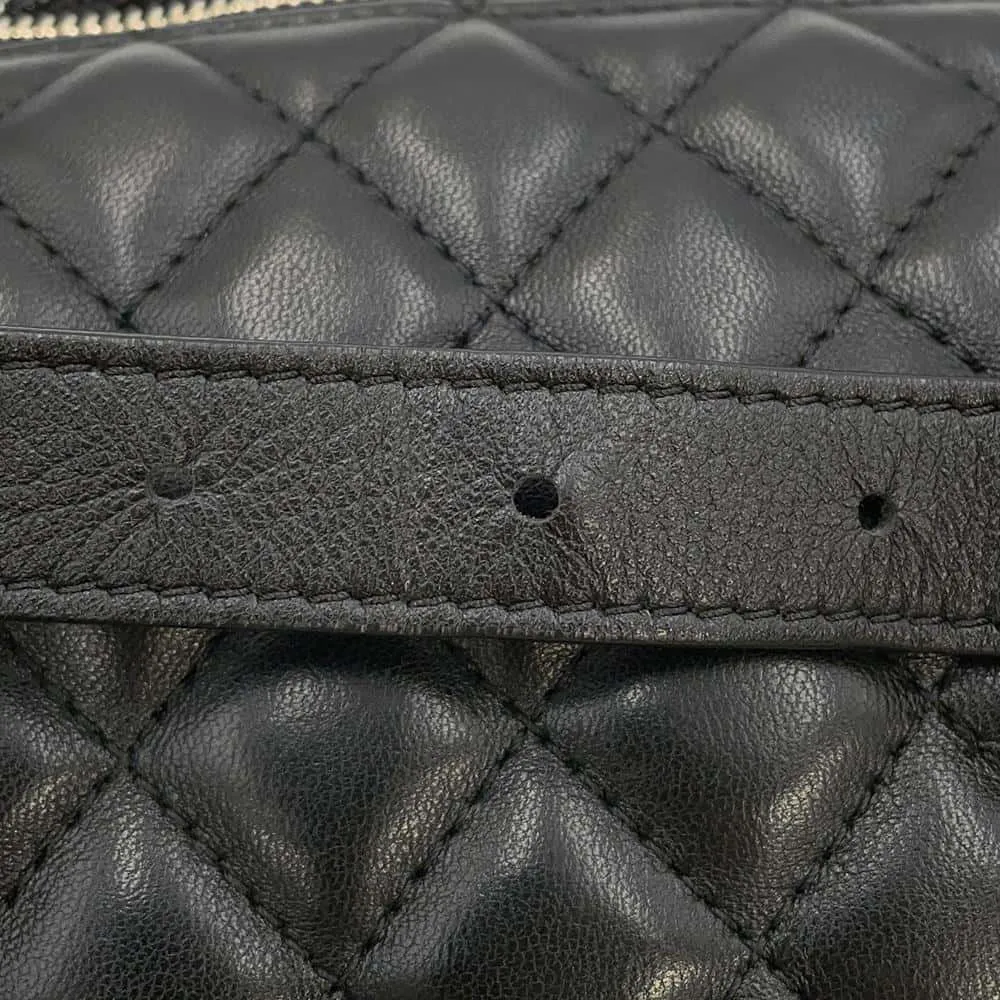 CHANEL Cruise Line Matelasse ChainShoulder Bag Black/Gold Sequins Leather