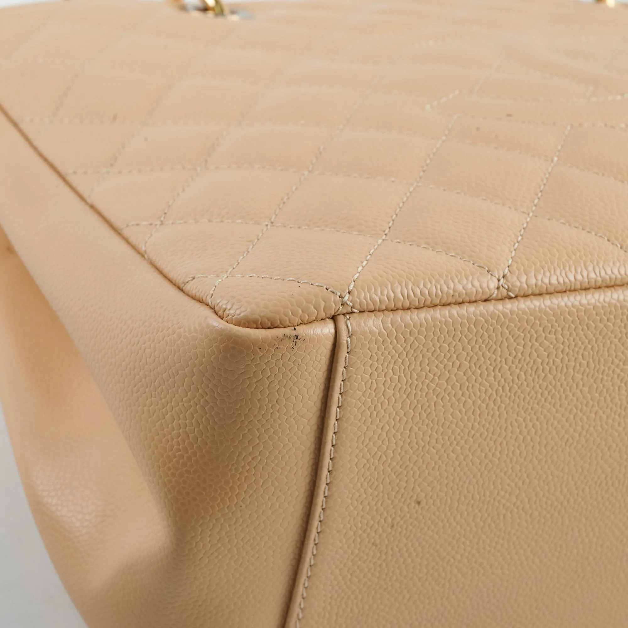 Chanel GST Caviar Beige Shoulder Bag - Series 20