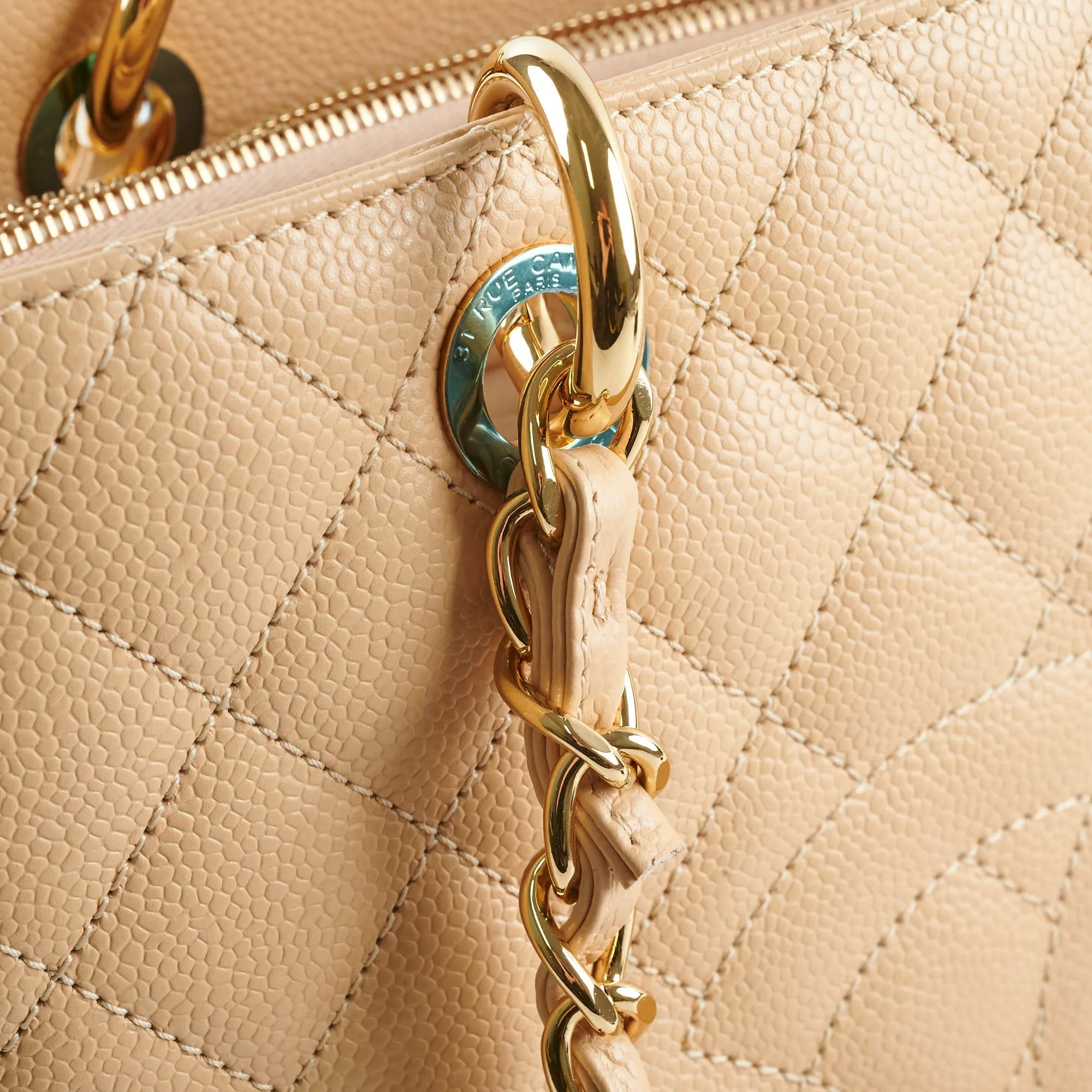 Chanel GST Caviar Beige Shoulder Bag - Series 20