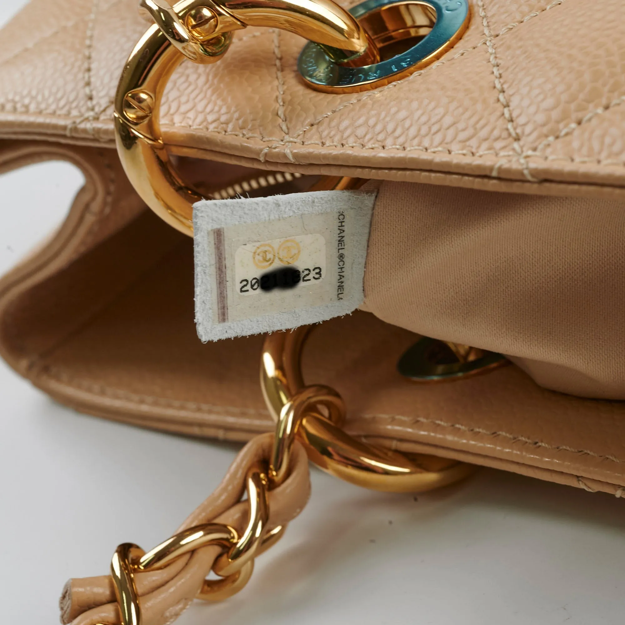 Chanel GST Caviar Beige Shoulder Bag - Series 20