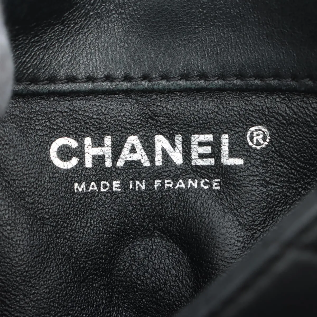 Chanel Lambskin  Chain Shoulder Bag Black Silver Gold  17th
