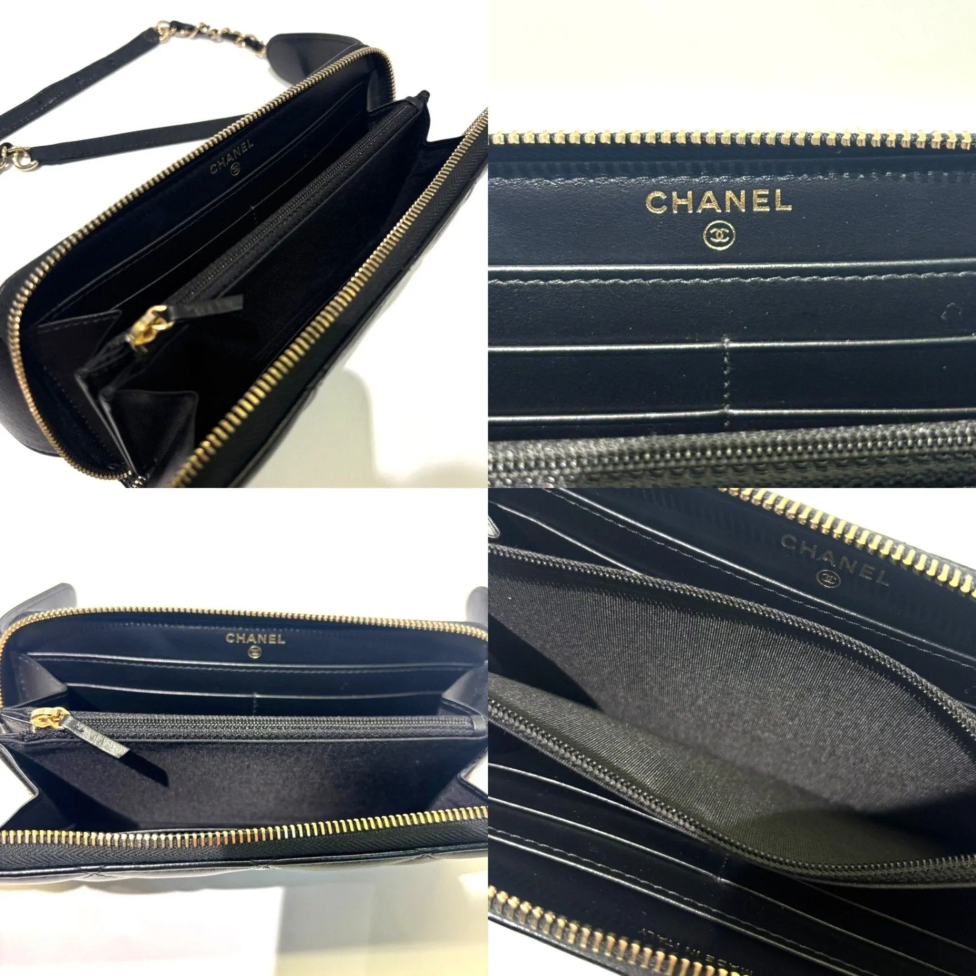 Chanel Leather Long Wallet (Bi-Fold) (Pre-Owned)