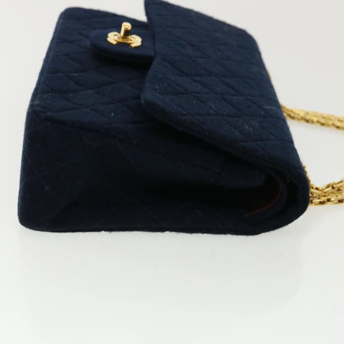 CHANEL Matelasse 25 Shoulder Bag cotton Black CC Auth 33162