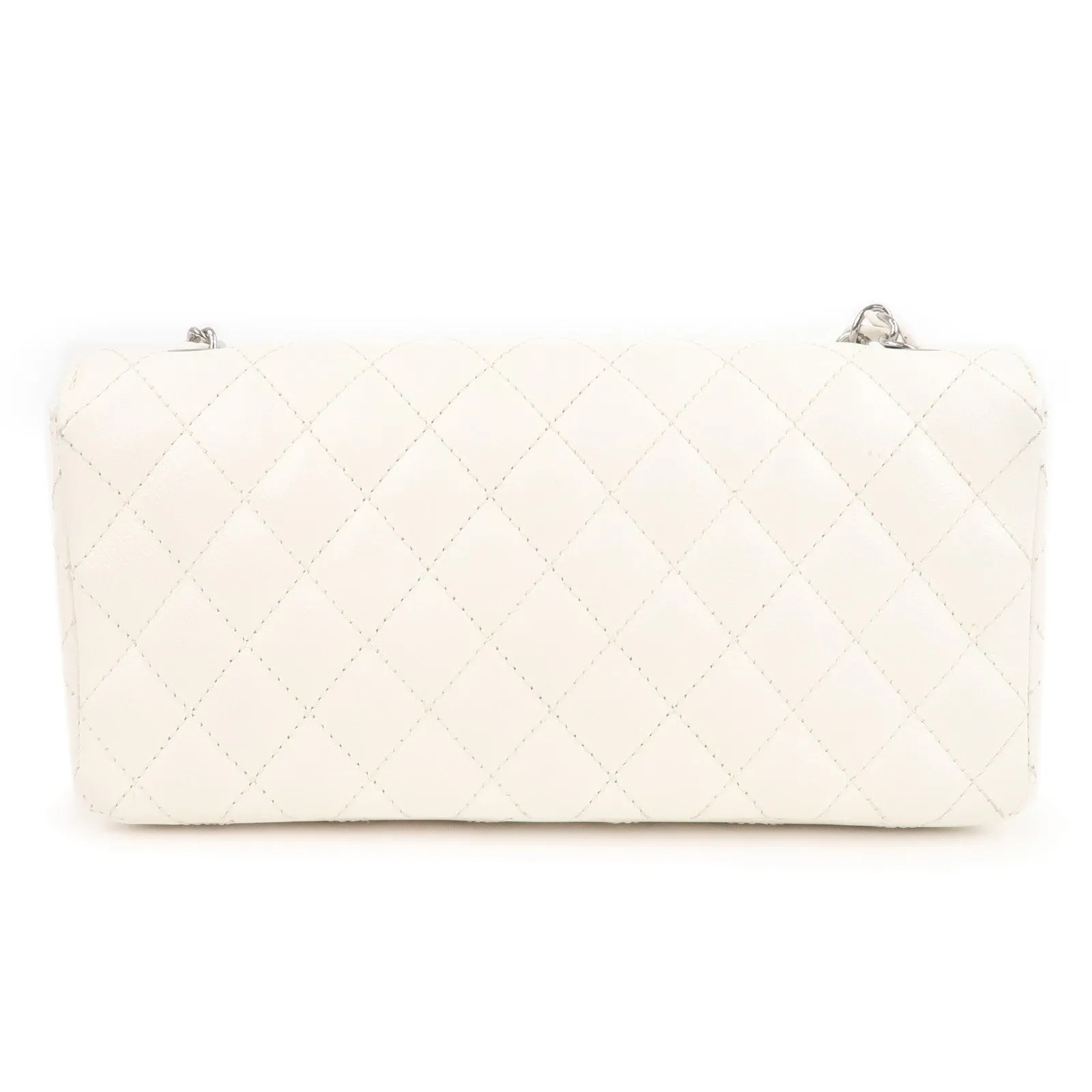 CHANEL Matelasse Caviar Skin Chain Shoulder Bag White