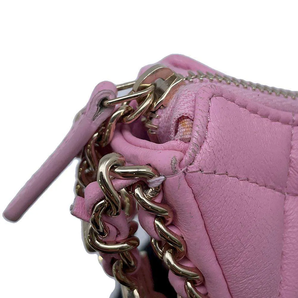 CHANEL Matelasse Small Hobo Shoulder Bag Pink AS3917 Lambskin