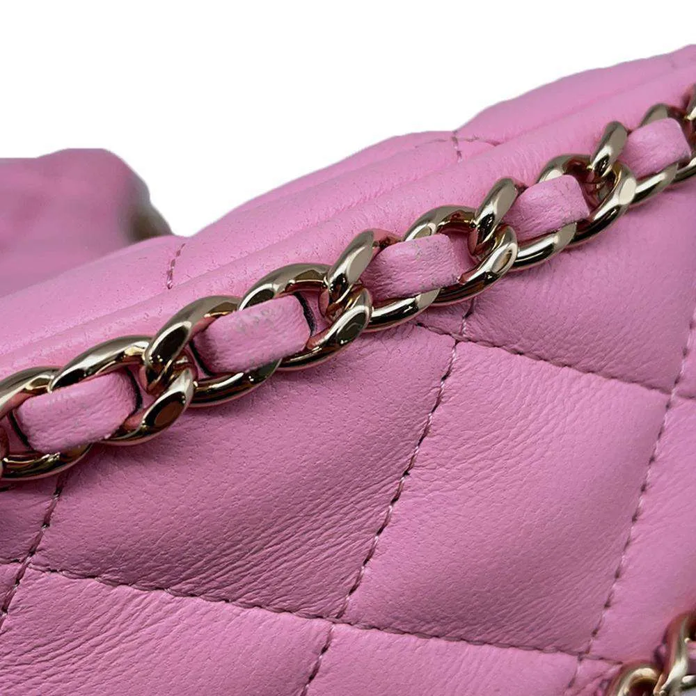 CHANEL Matelasse Small Hobo Shoulder Bag Pink AS3917 Lambskin