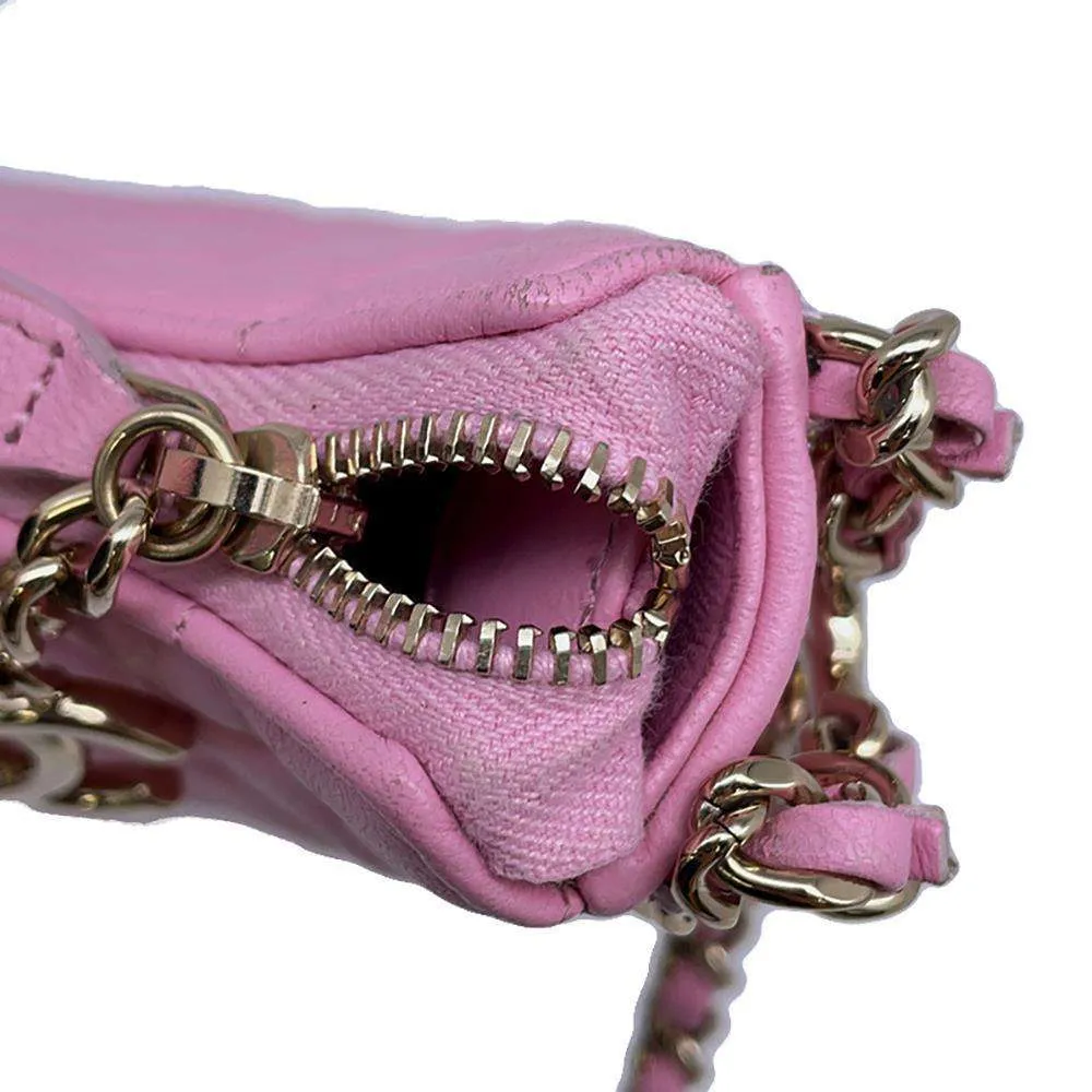 CHANEL Matelasse Small Hobo Shoulder Bag Pink AS3917 Lambskin