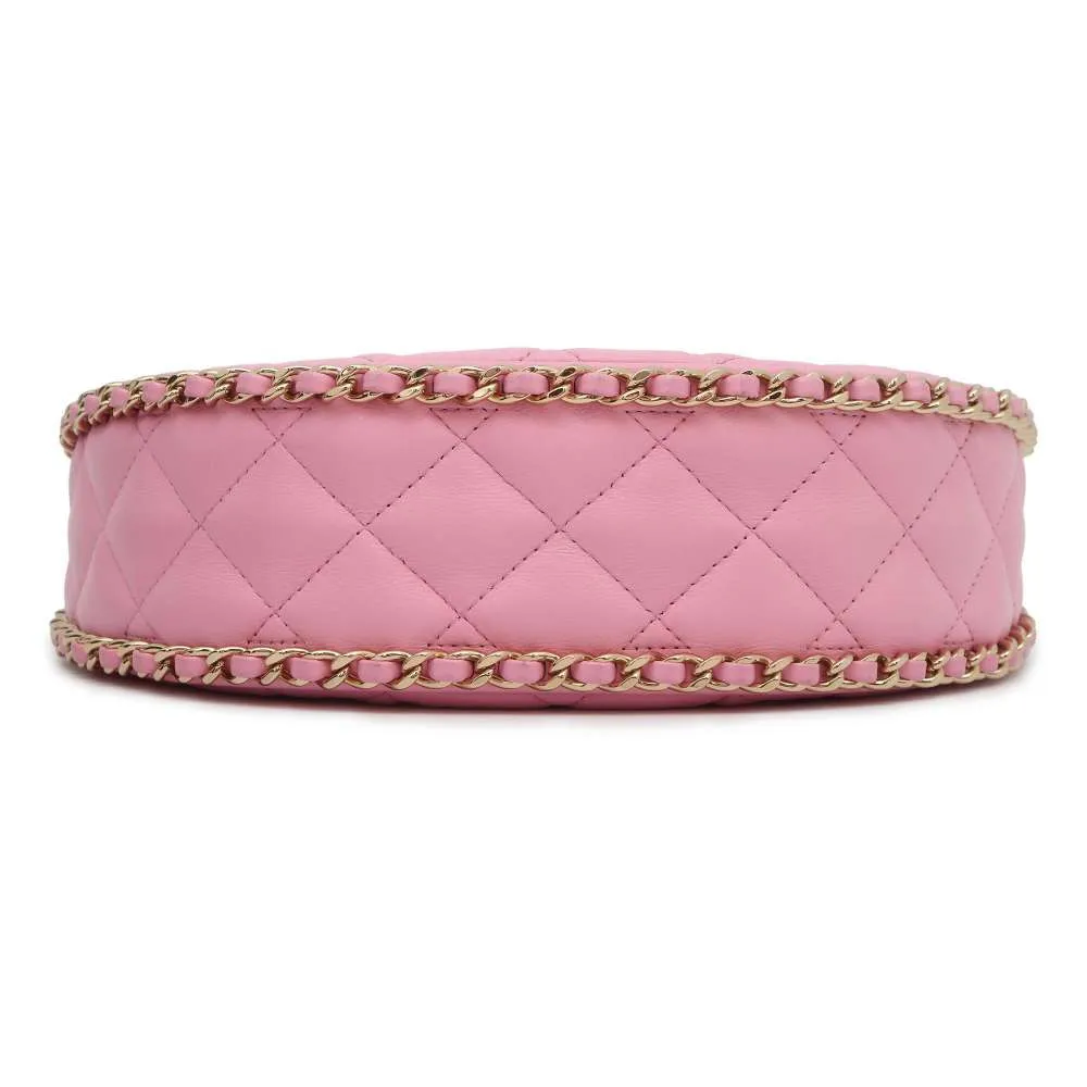 CHANEL Matelasse Small Hobo Shoulder Bag Pink AS3917 Lambskin
