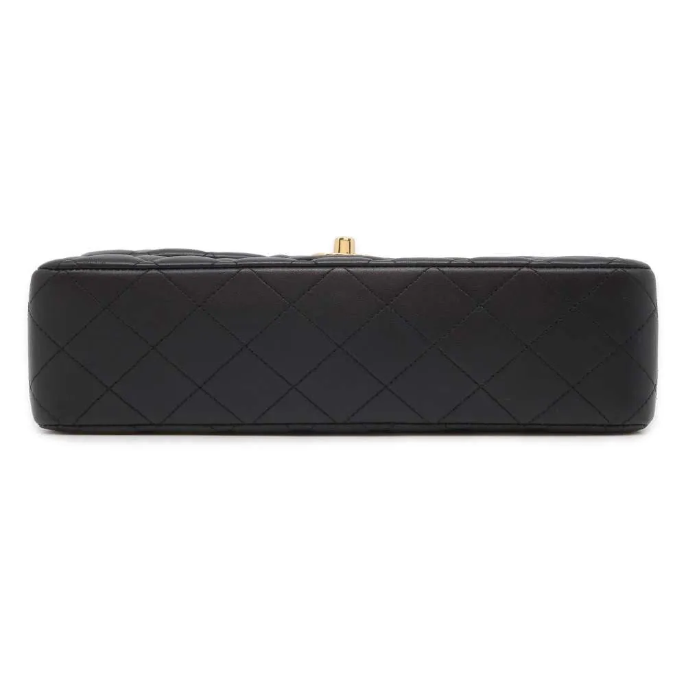 CHANEL Matelasse W Flap ChainShoulder Bag Black A01112 Lambskin Size 25