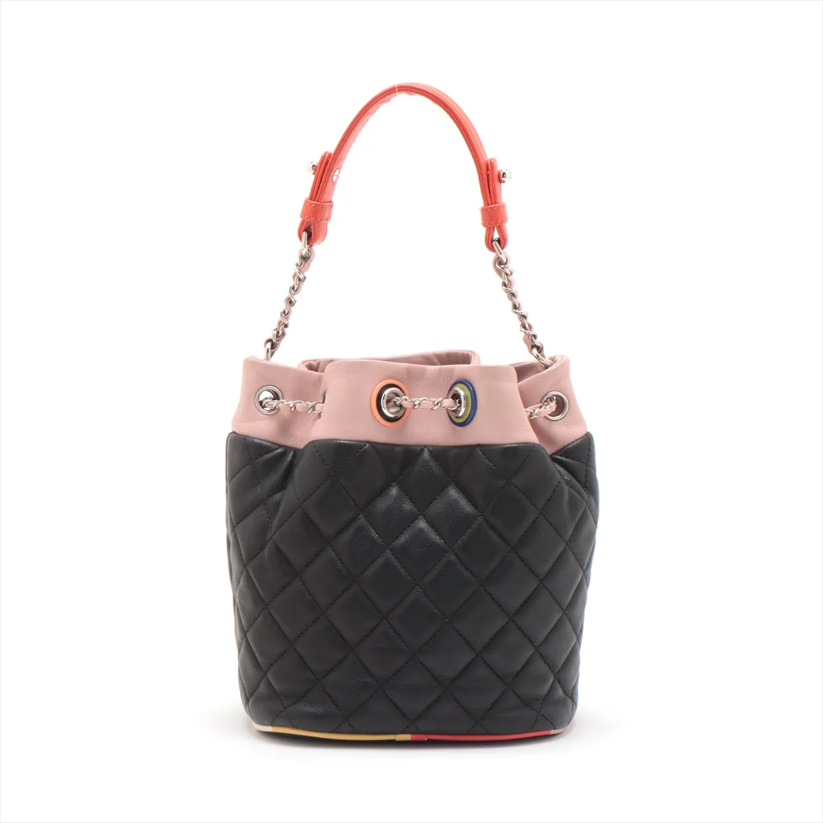 Chanel Matrasse hine Handle Shoulder Bag Black Silver G  23rd