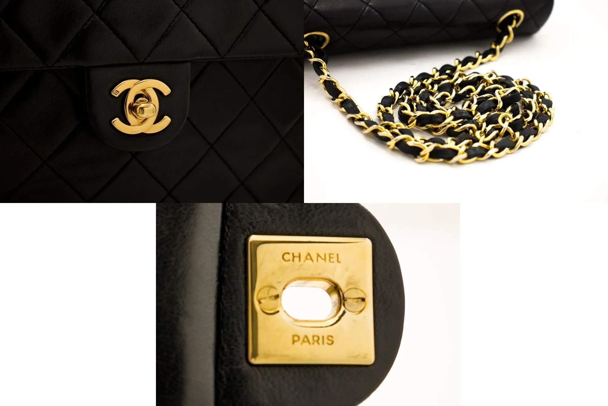 CHANEL Mini Square Small Chain Shoulder Bag Crossbody Black Quilt g90