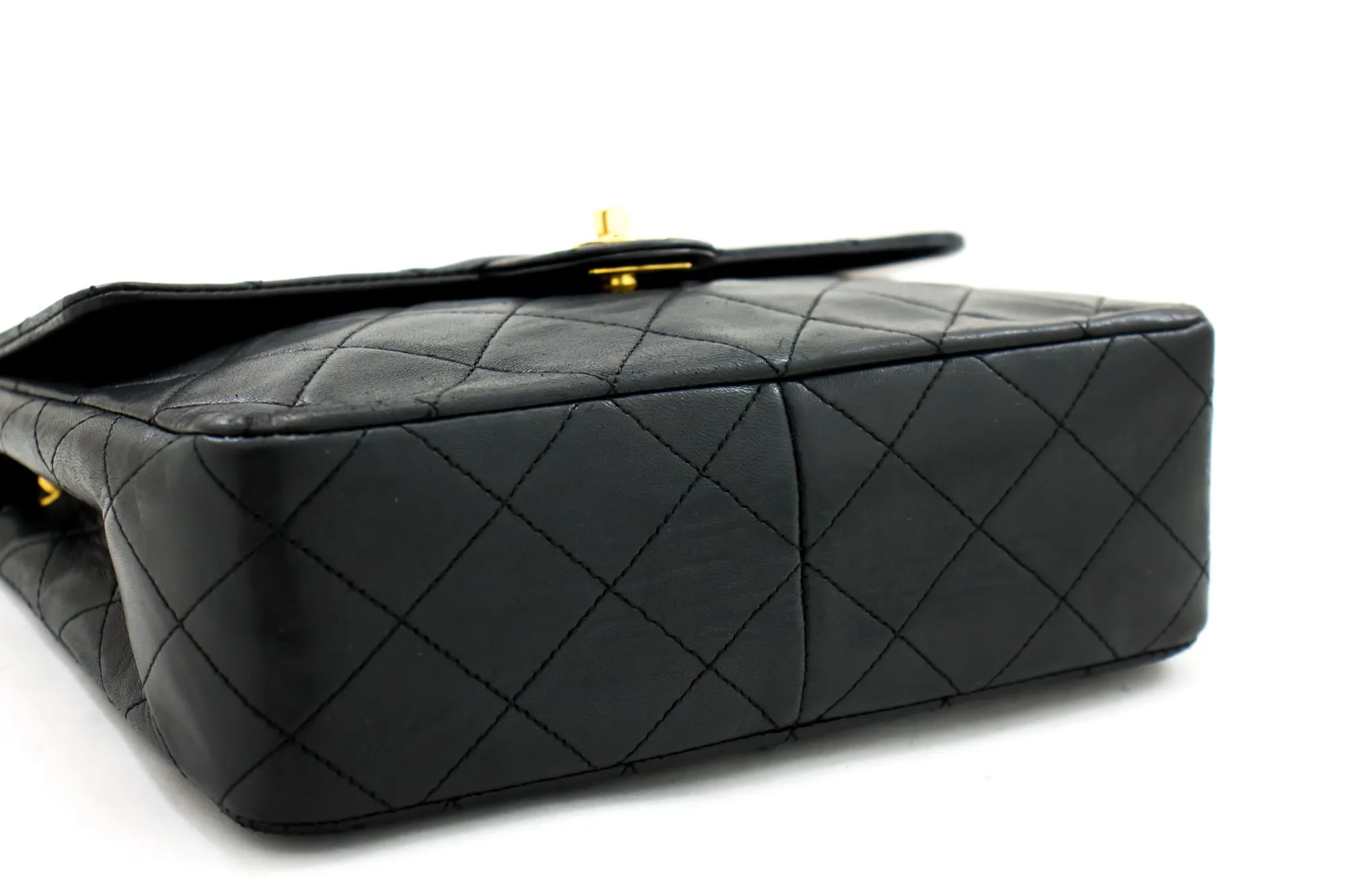 CHANEL Mini Square Small Chain Shoulder Bag Crossbody Black Quilt g90