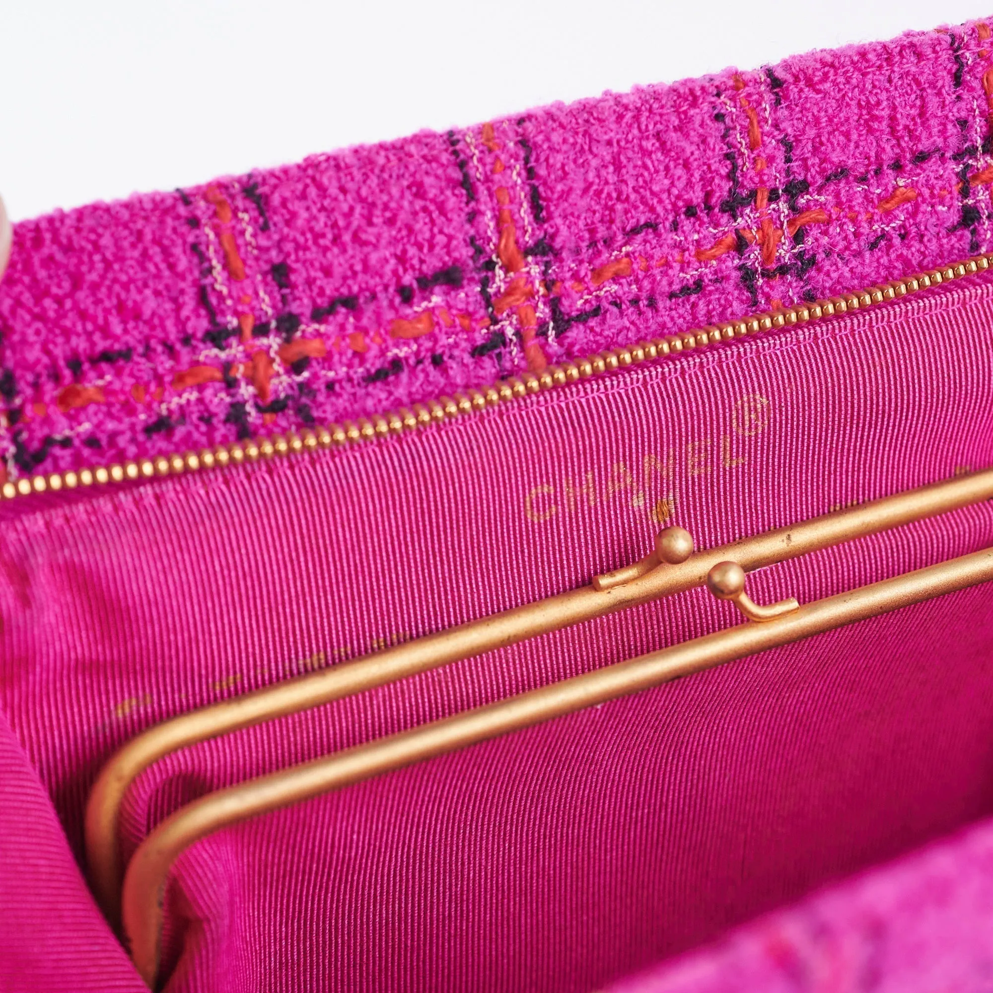 Chanel Seasonal Pink Tweed Shoulder Bag