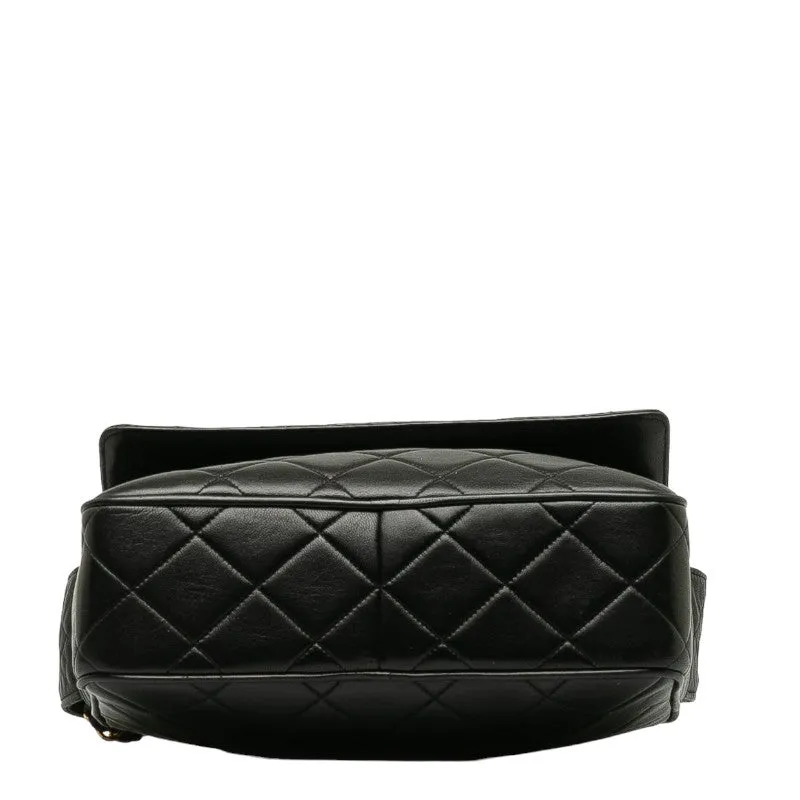 CHANEL Vintage Tassel Flap Shoulder Bag in Lambskin Black