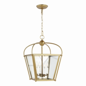Charleston Four Light Lantern Satin Brass Ceiling Lights Lighting free shipping