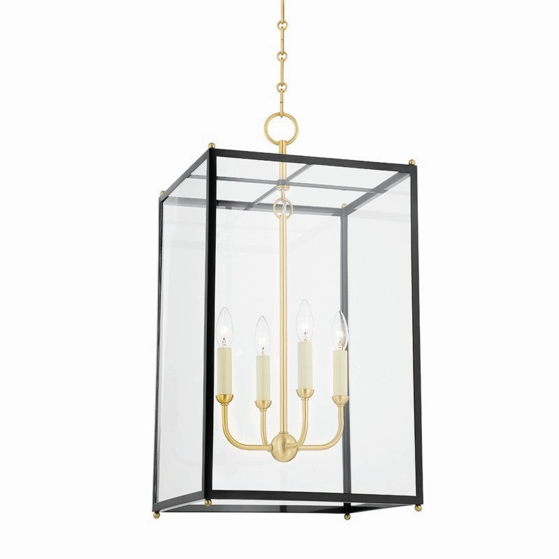 Chaselton Four Light Lantern Aged Brass/Darkest Blue Ceiling Lights Lighting cheap deals