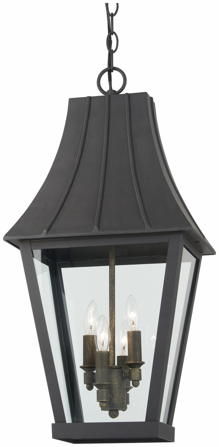 Chateau Grande Four Light Outdoor Hanging Lantern Coal W/Gold Outdoor Hanging Lights Lighting premium
