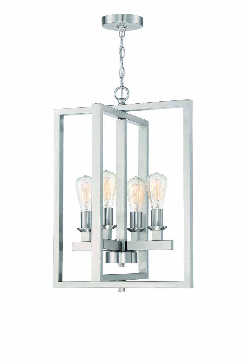 Chicago Four Light Foyer Pendant Brushed Polished Nickel Ceiling Lights Lighting cheap deals