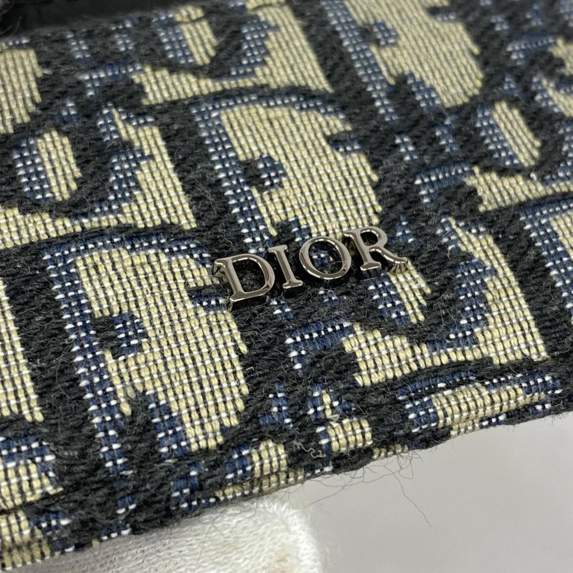 Christian Dior Navy Canvas Leather Card Case (Pre-Owned)