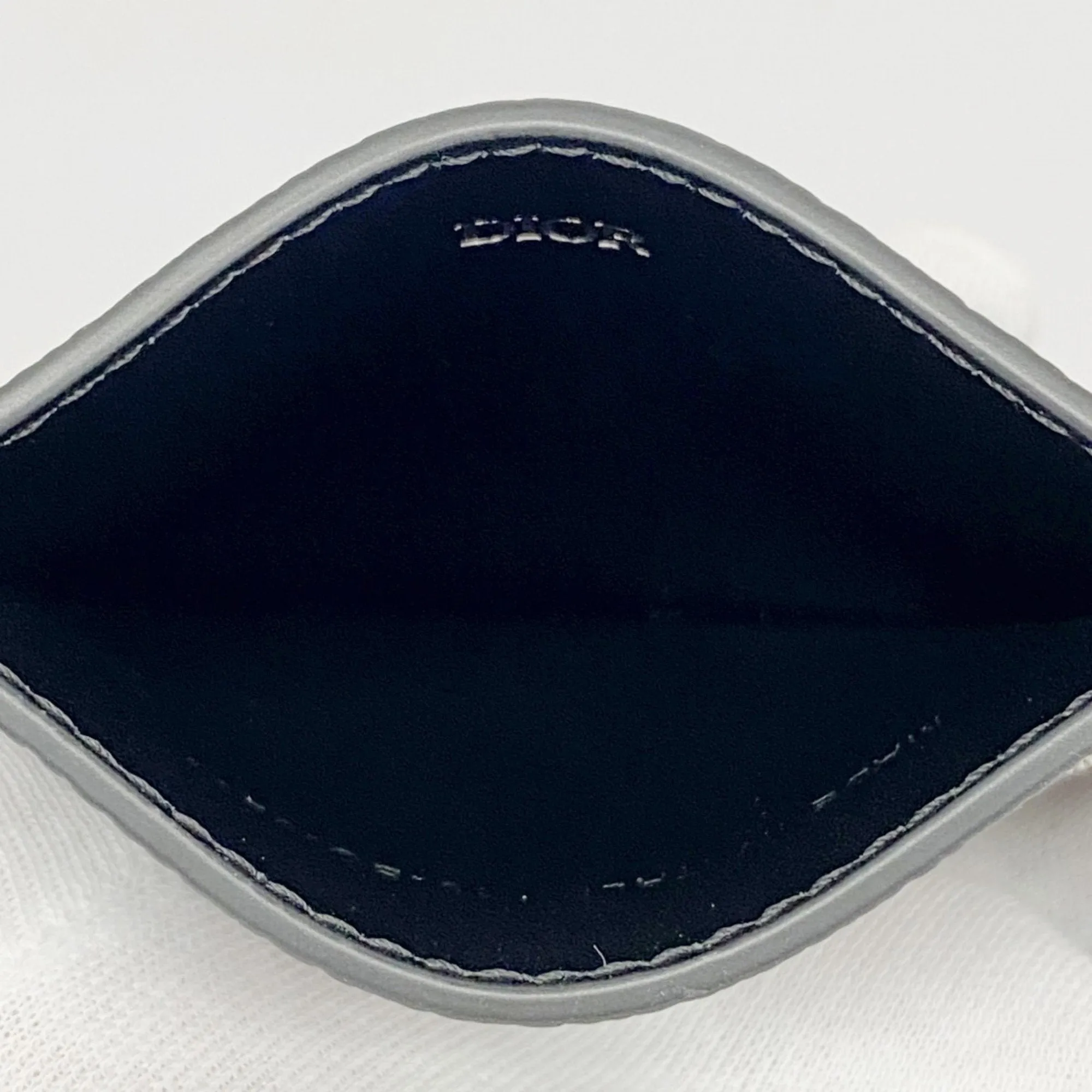 Christian Dior Navy Canvas Leather Card Case (Pre-Owned)