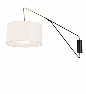 Cilindro One Light Wall Sconce Solar Black/Brass Wall Lights for decor discount