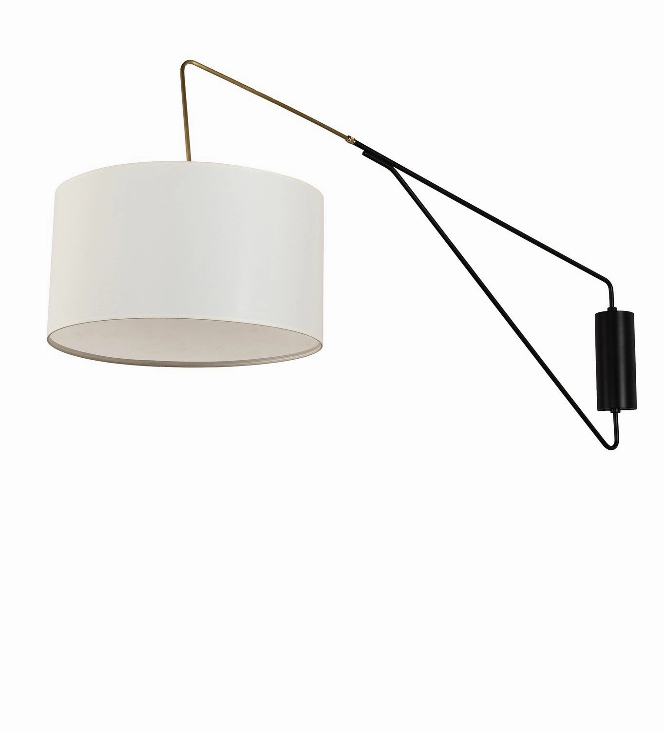 Cilindro One Light Wall Sconce Solar Black/Brass Budget Wall Lights now available