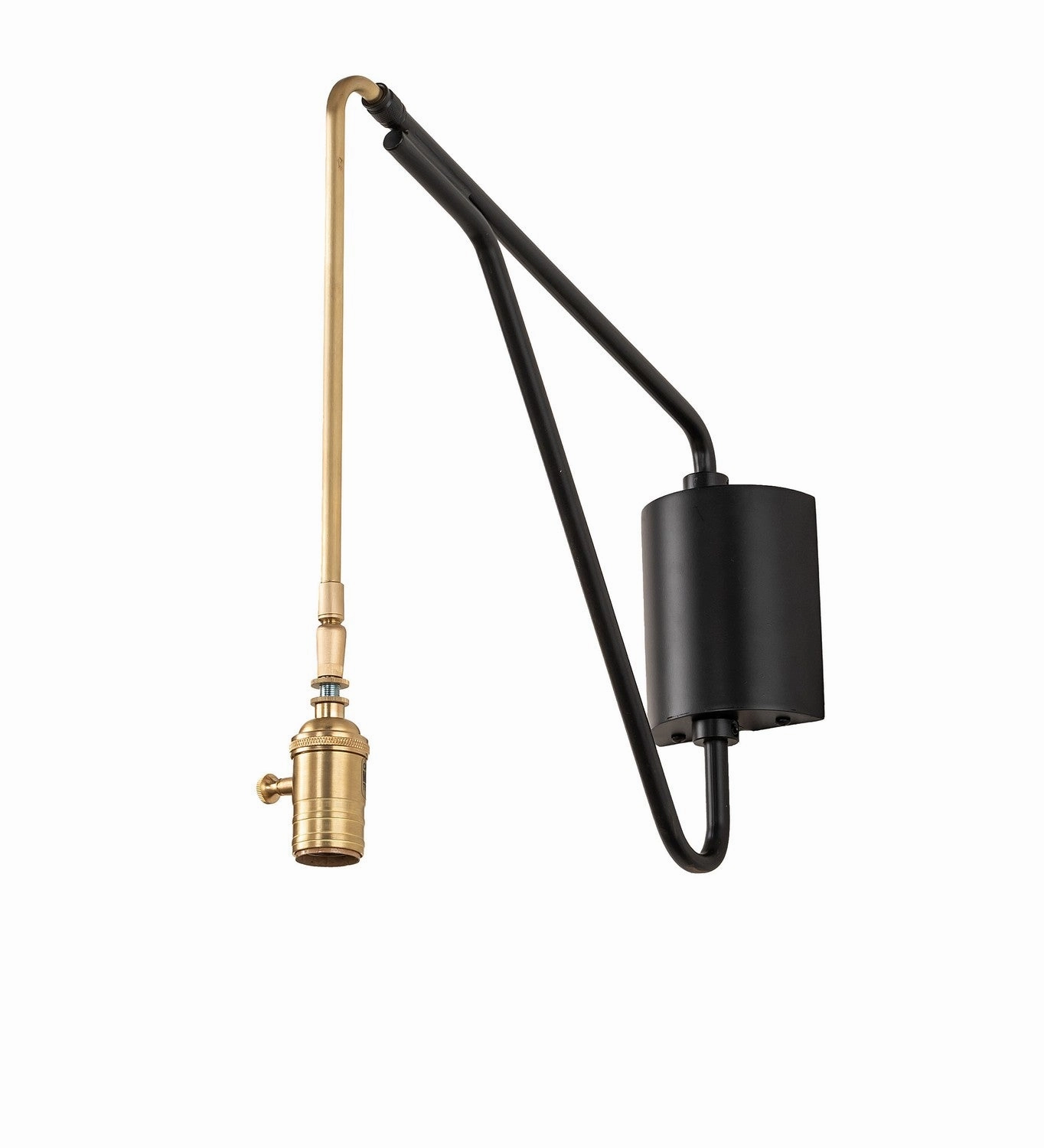 Cilindro Textrene One Light Wall Sconce Solar Black/Brushed Brass Budget Wall Lights now available