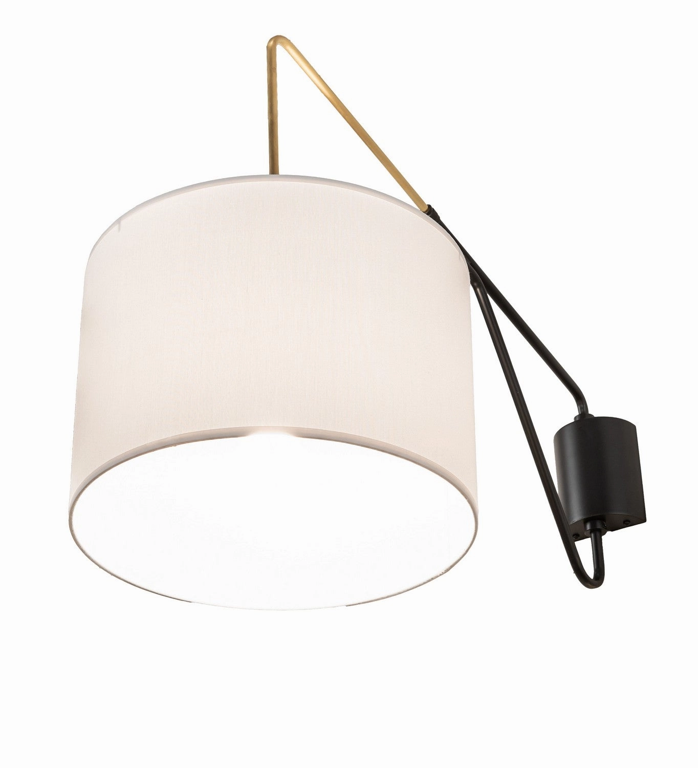 Cilindro Textrene One Light Wall Sconce Solar Black/Brushed Brass Budget Wall Lights now available