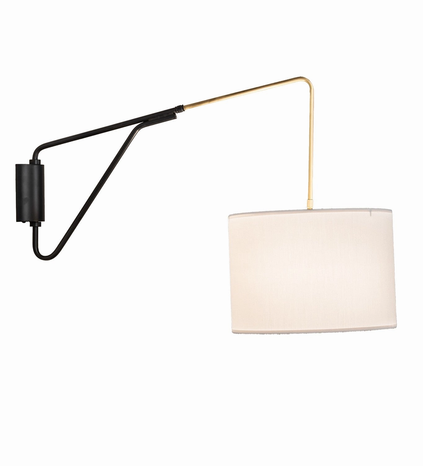Cilindro Textrene One Light Wall Sconce Solar Black/Brushed Brass Budget Wall Lights now available