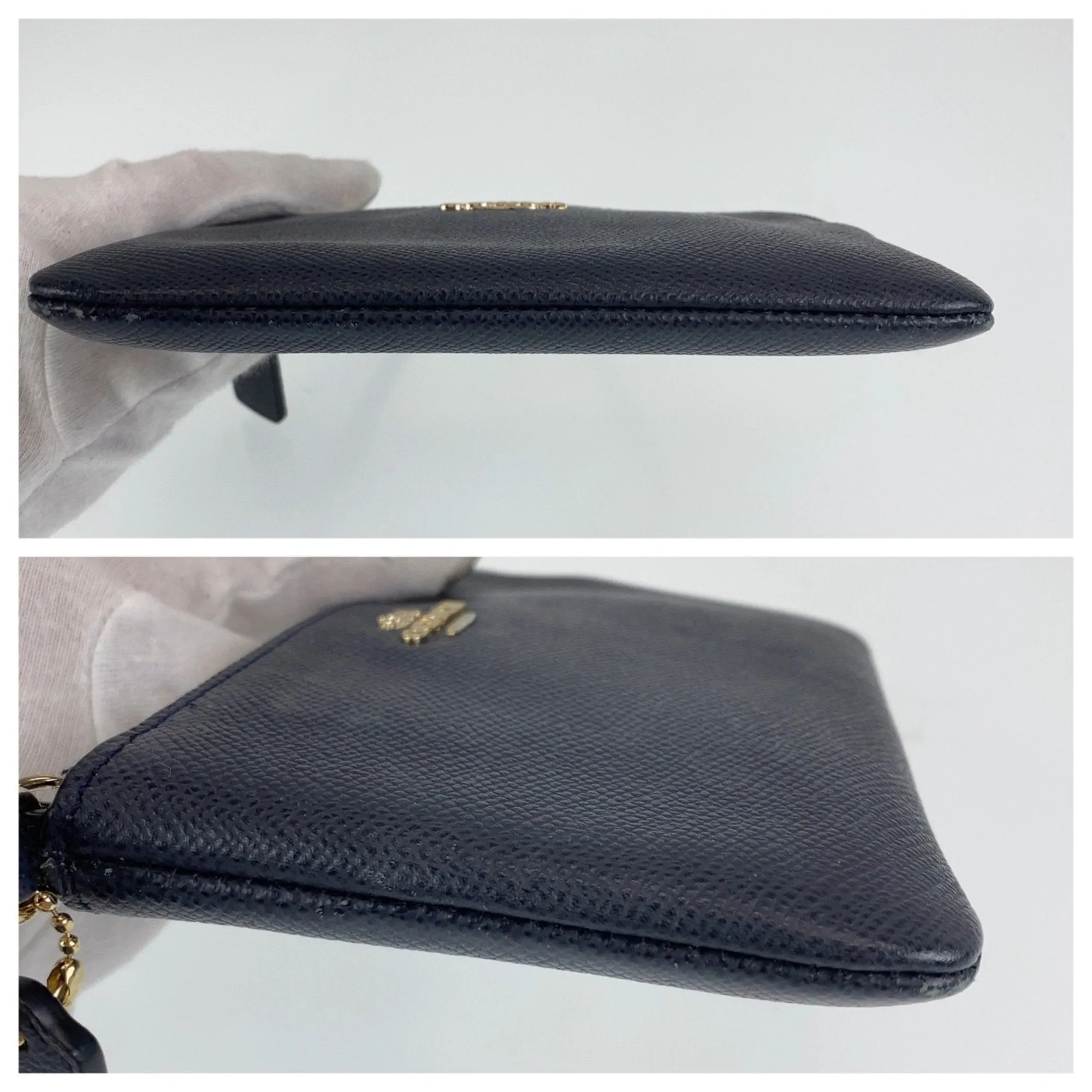 Coach gold Navy Pvc Handbag Pouch (Pre-Owned)