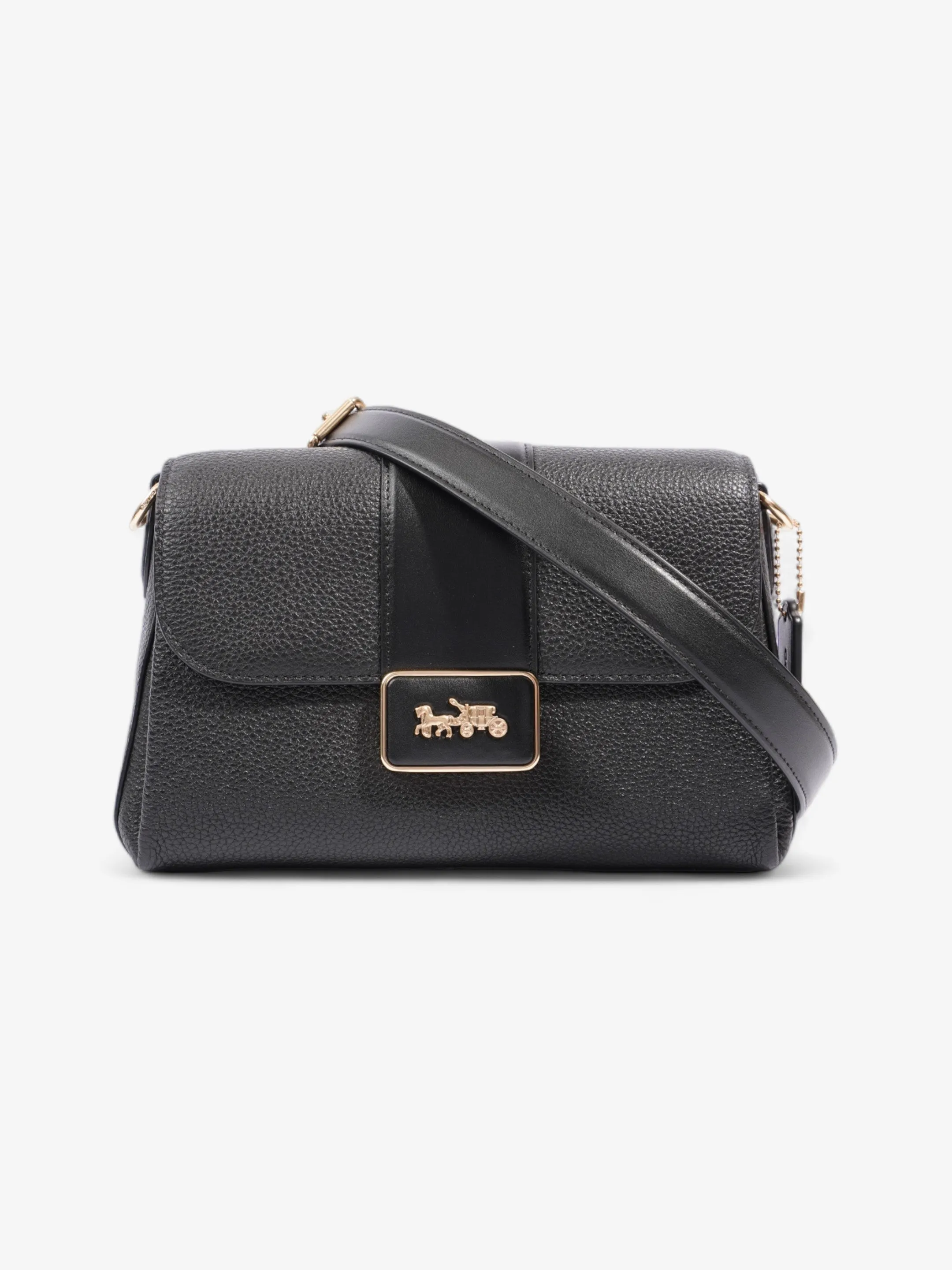 Coach Grace Shoulder Bag Black Grained Leather