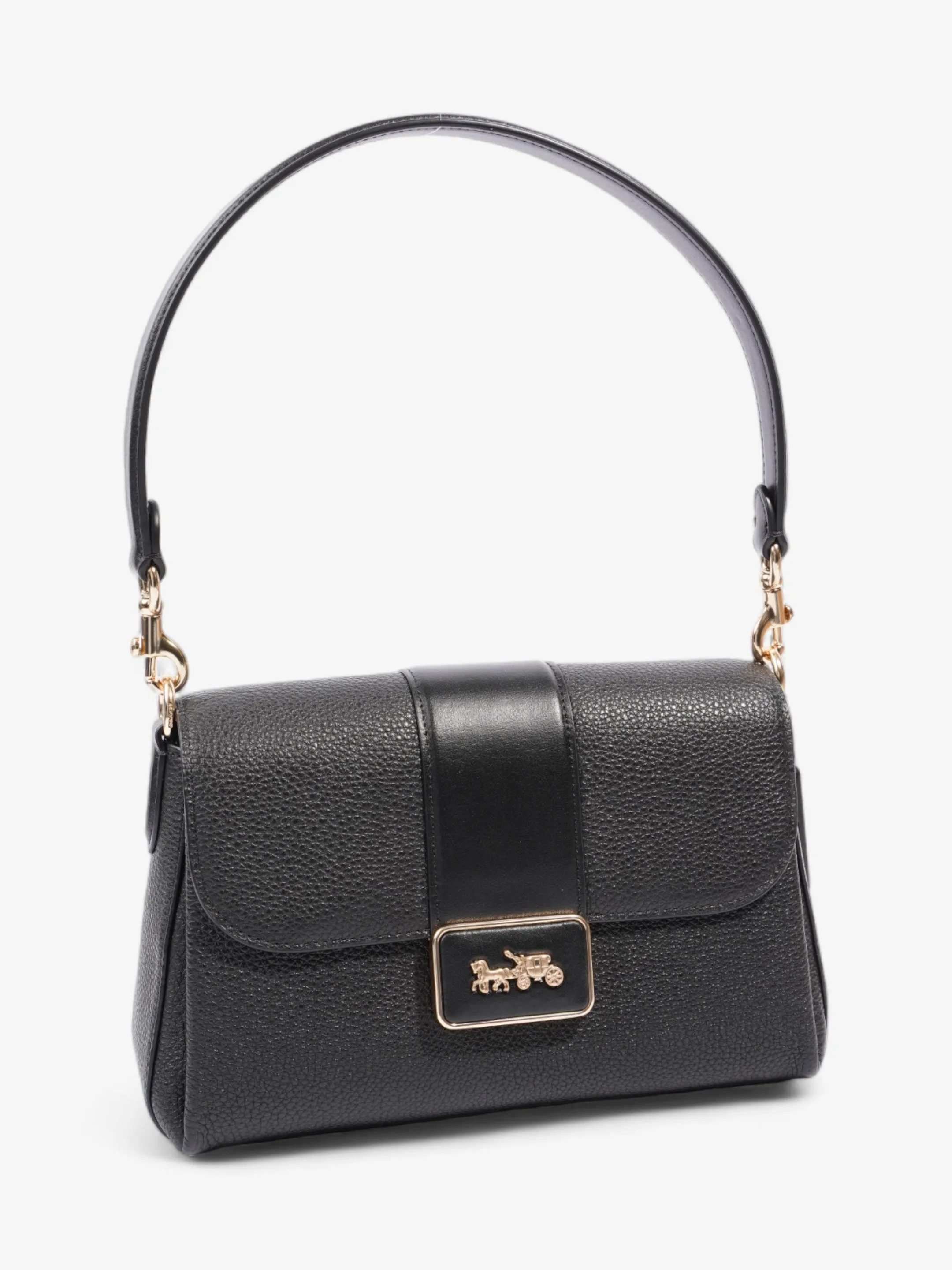 Coach Grace Shoulder Bag Black Grained Leather
