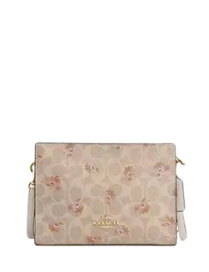 Coach Slim Crossbody Bag In Signature Canvas With Floral Print